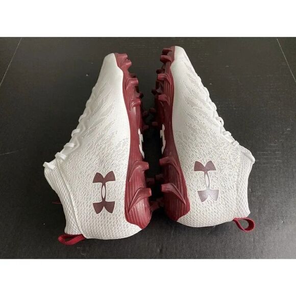 Under Armour Spotlight Football Cleats 4D Foam White/Red 3023963-102 Men’s 13 - Picture 6 of 9